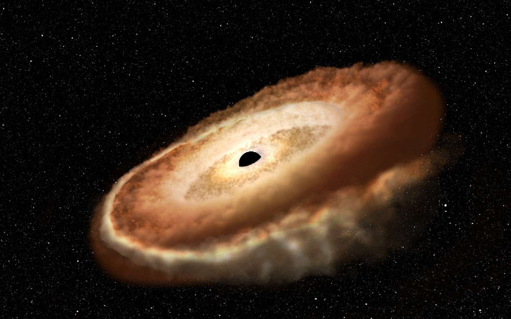 Cette étoile a été transformée en donut par un trou noir géant !