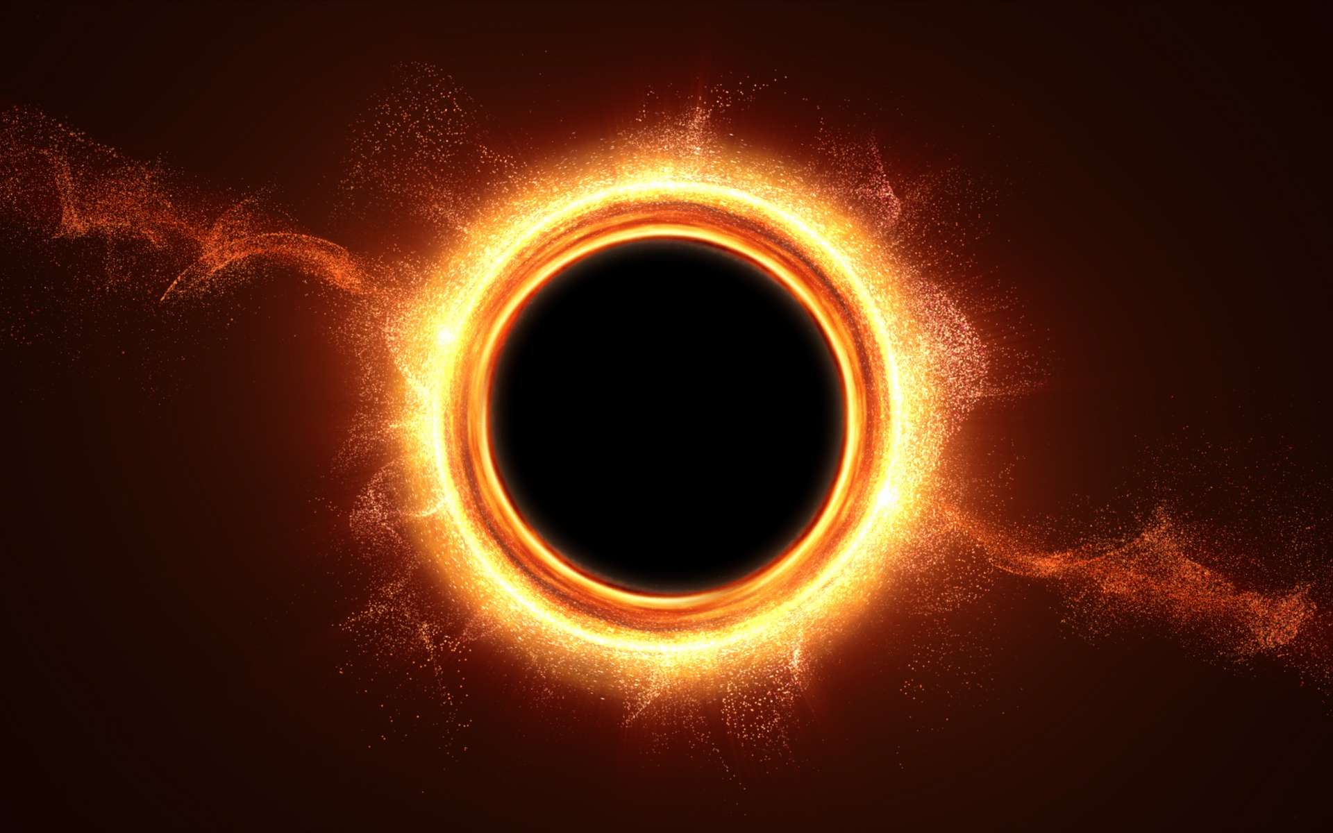 Une vue d'artiste d'un trou noir avalant la matière provenant d'une étoile qu'il vient de détruire par ses forces de marée. © Kittiphat, Adobe Stock
