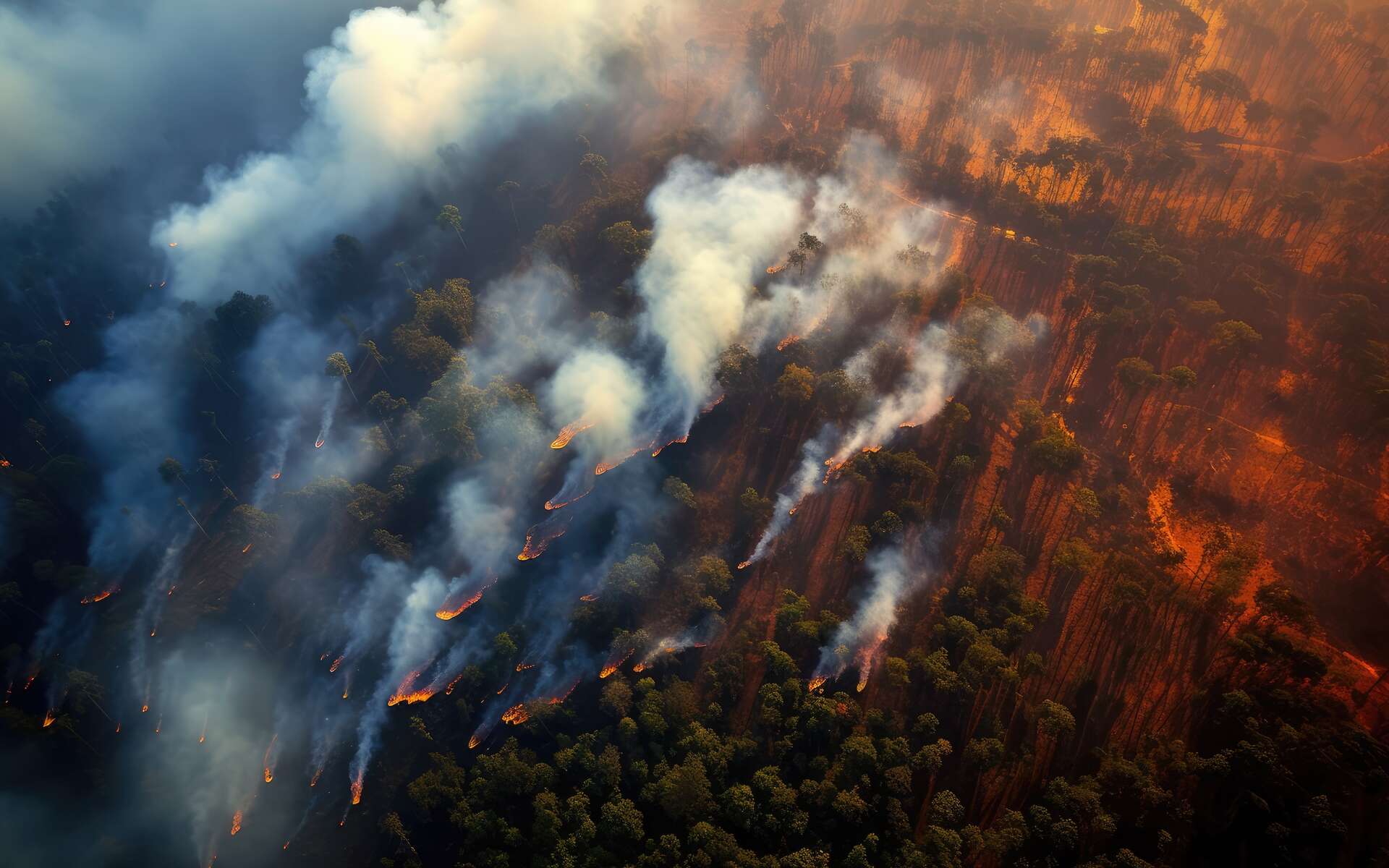 Vu de l'espace : des régions entières ravagées par les incendies de forêt