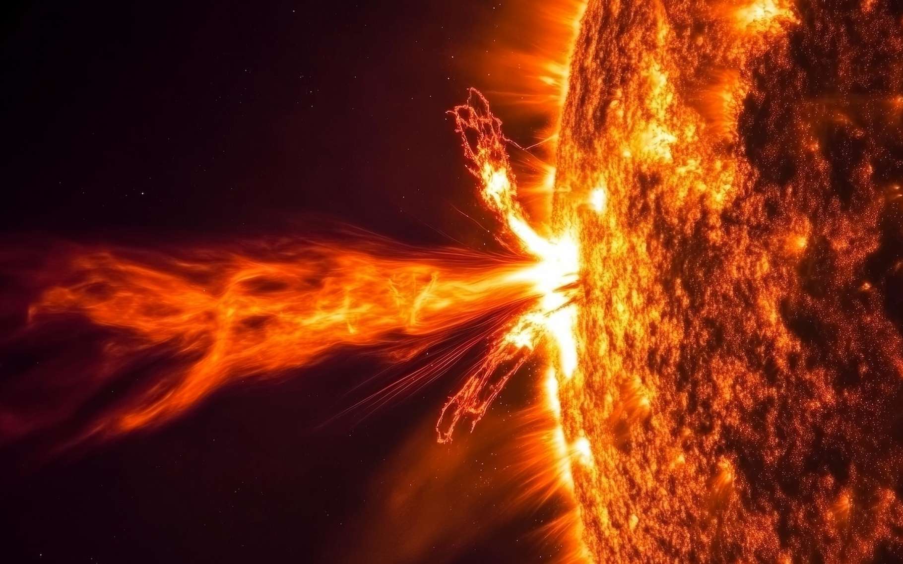 Une éruption spectaculaire de près d'un million de kilomètres de long observée sur le Soleil !