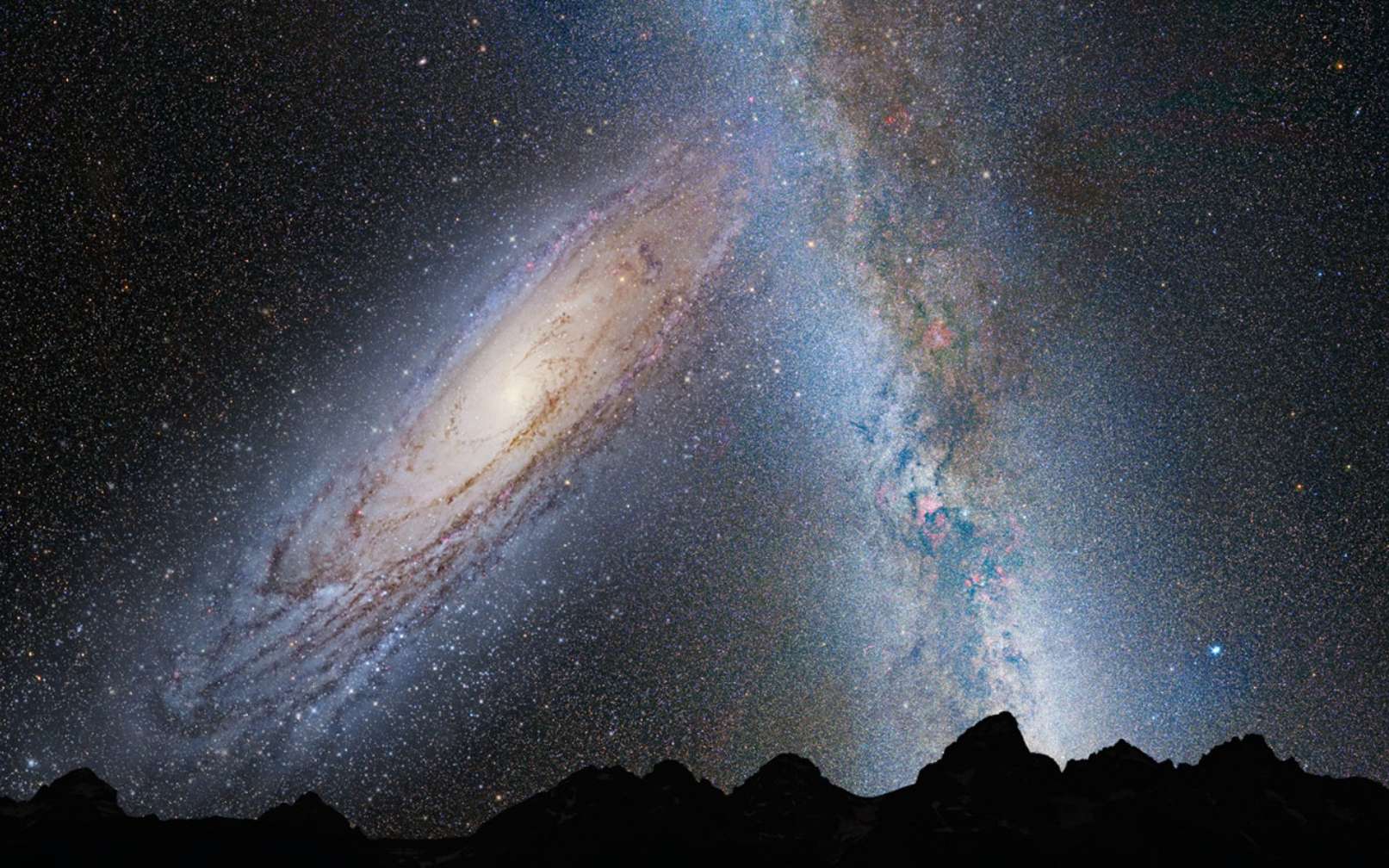 Une vue d'un aspect possible de la voûte céleste dans 3,75 milliards d'années. © Nasa, Esa, Z. Levay and R. van der Marel (STScI), T. Hallas, and A. Mellinger