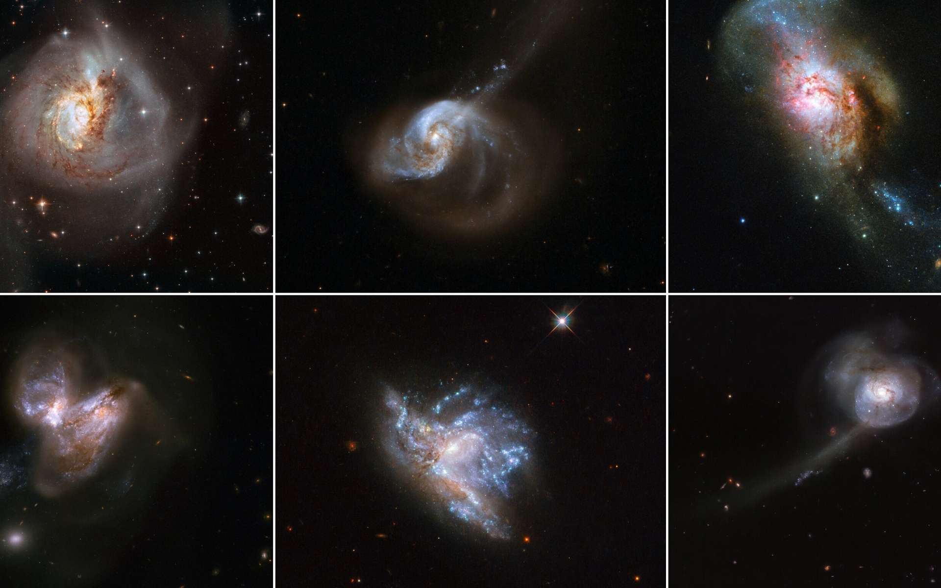 Six collisions de galaxies dans l'oeil d'Hubble