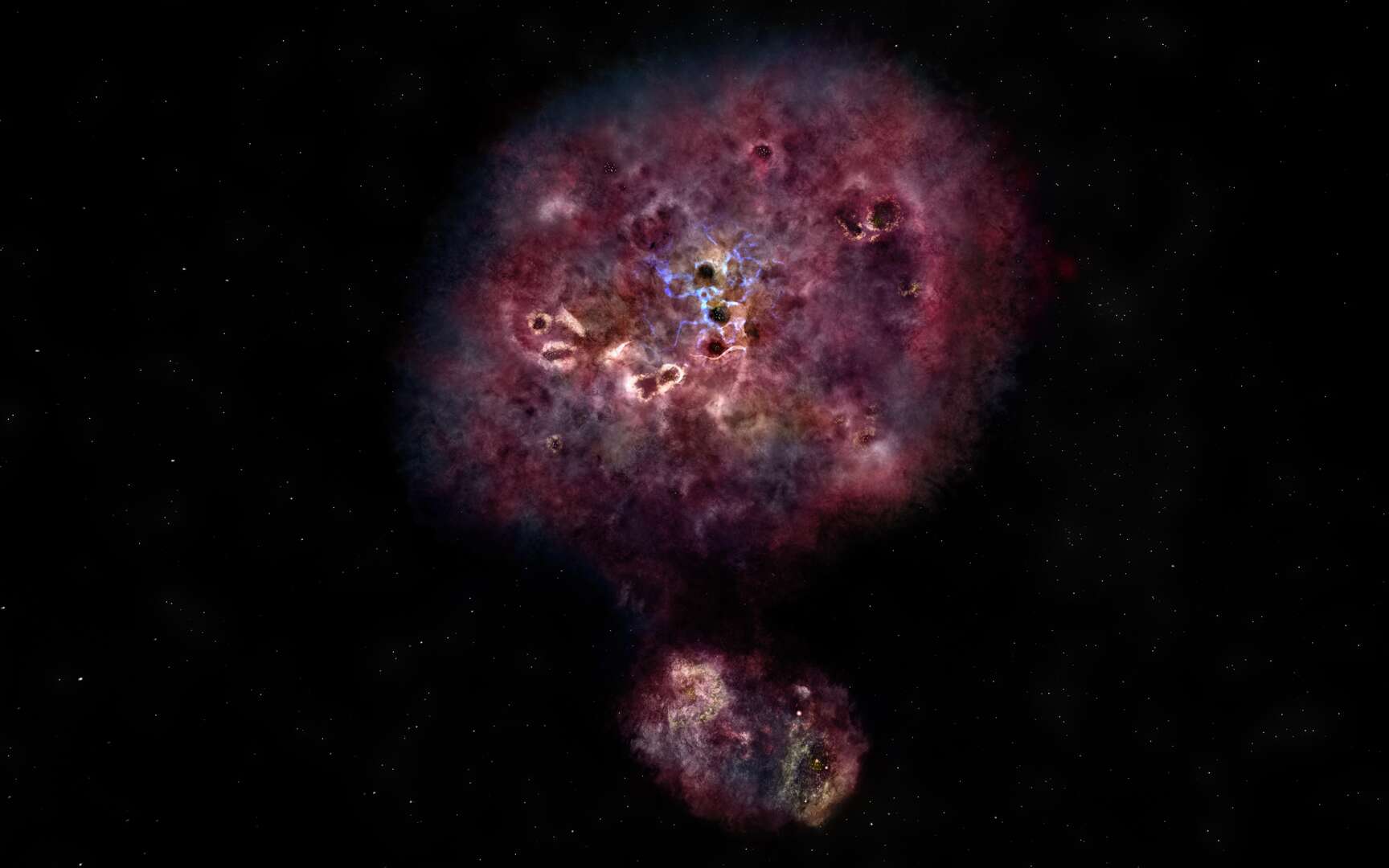 Alma observe sa plus vieille galaxie poussiéreuse connue à ce jour