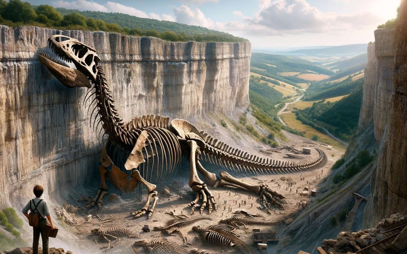 Un squelette quasi complet de titanosaure découvert par un jeune paléontologue amateur dans le sud de la France !