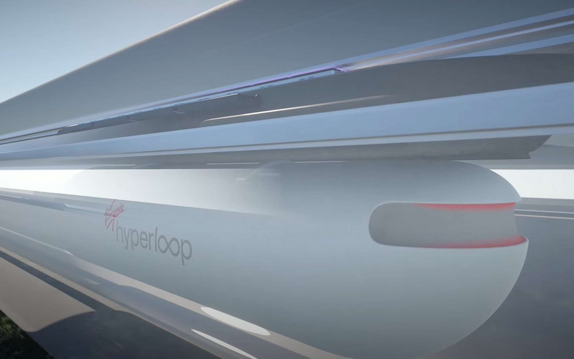 La navette Virgin Hyperloop serait suspendue à son système de propulsion à lévitation magnétique. © Virgin Hyperloop