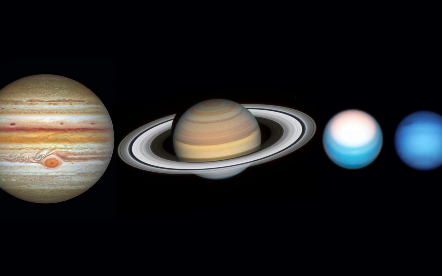 Jupiter, Saturne, Uranus et Neptune dans l'oeil du télescope spatial Hubble