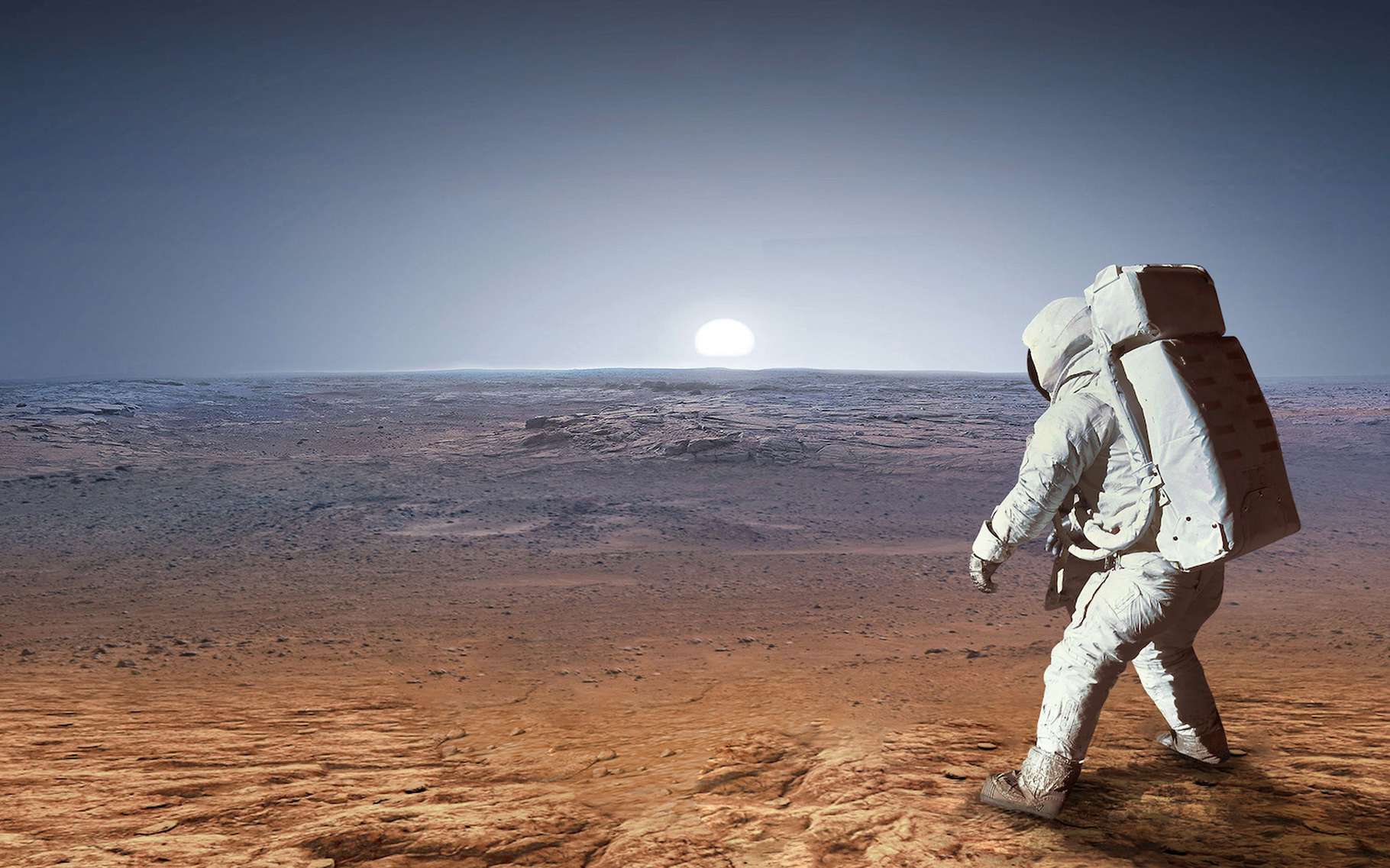 Pour aider les futurs colons humains à s’installer sur Mars, les chercheurs imaginent comment recréer un champ magnétique protecteur autour de la Planète rouge. © dimazel, Adobe Stock
