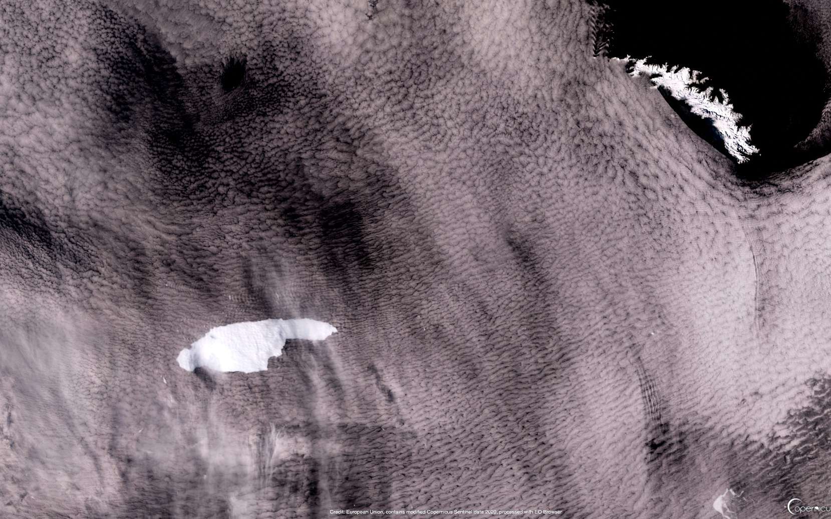 Les images de l'iceberg géant qui a frôlé l'île de Georgie du Sud et s'est brisé