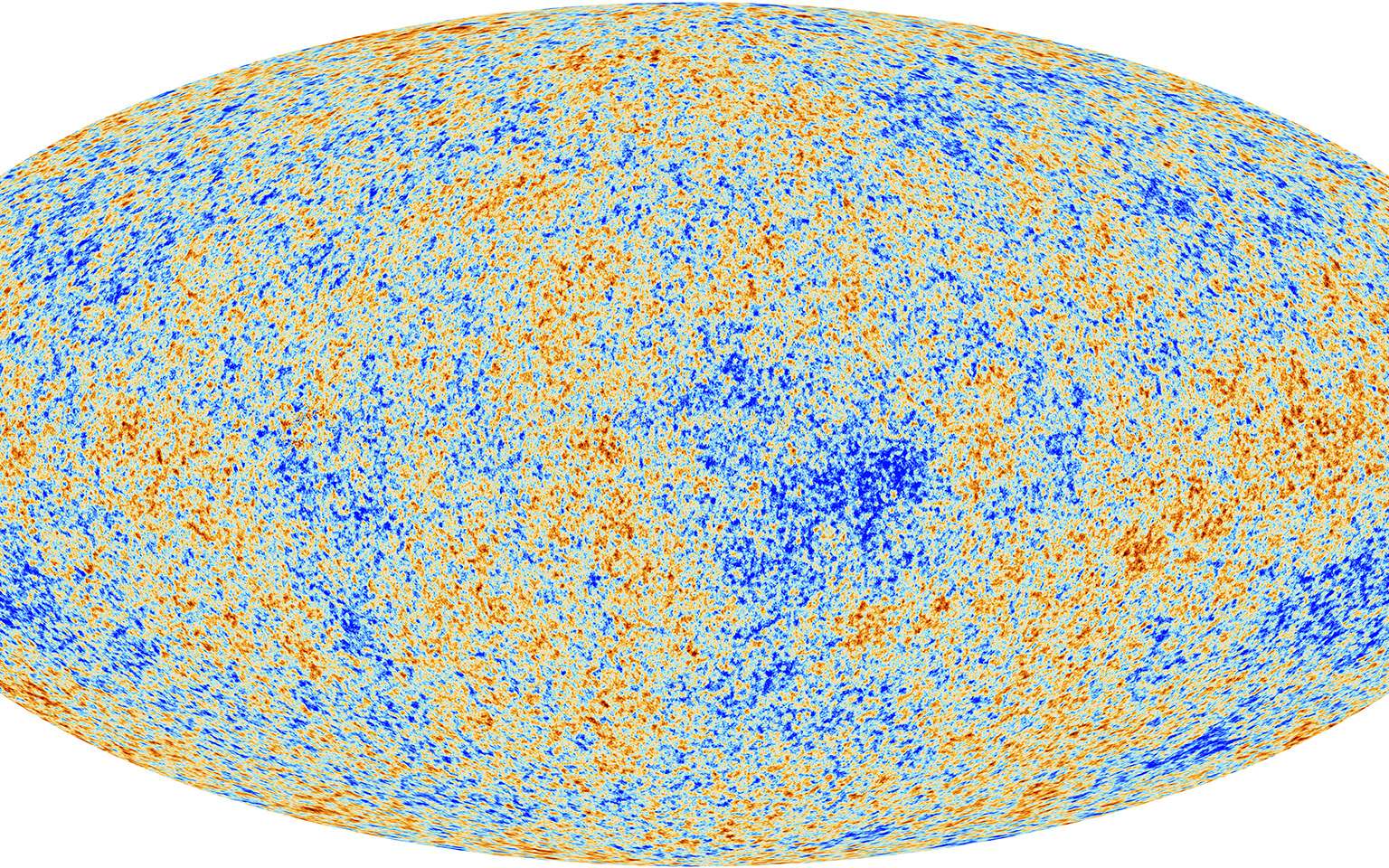 Cette image du rayonnement fossile observé par Planck correspond presque à l’horizon cosmologique. En tout cas, elle est directement liée à la taille de l’univers visible avec des photons. © ESA, Planck Collaboration