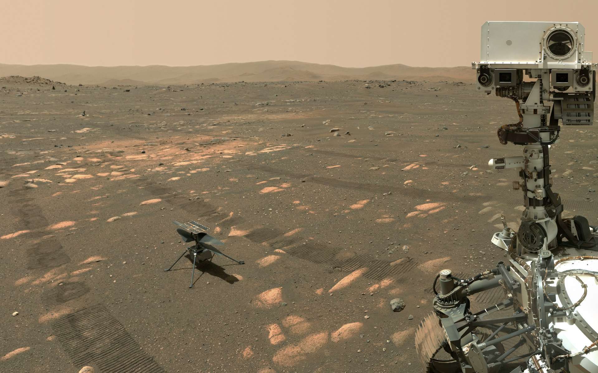 « Selfie » du rover Perseverance avec son compagnon volant, Ingenuity. © Nasa, JPL-Caltech