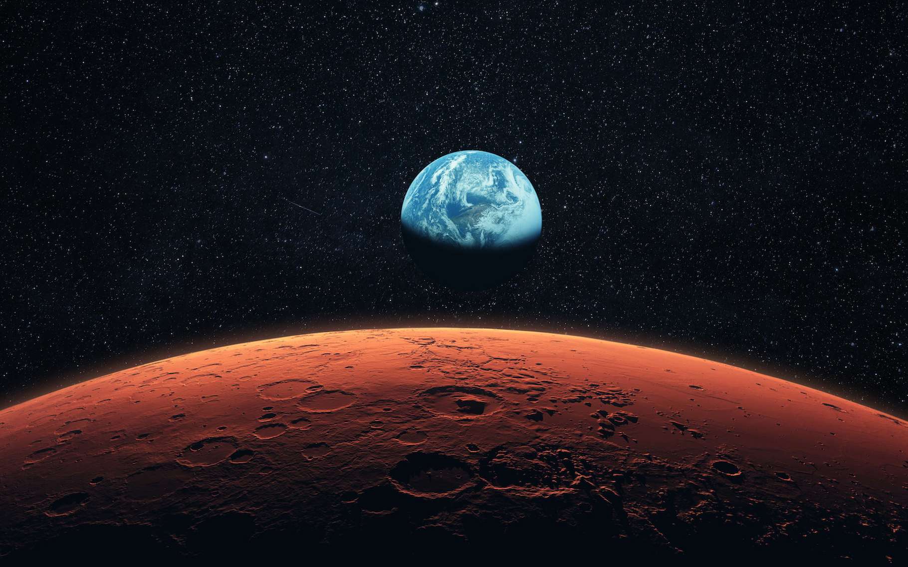 L'ESA publie une nouvelle image de la Terre prise depuis Mars