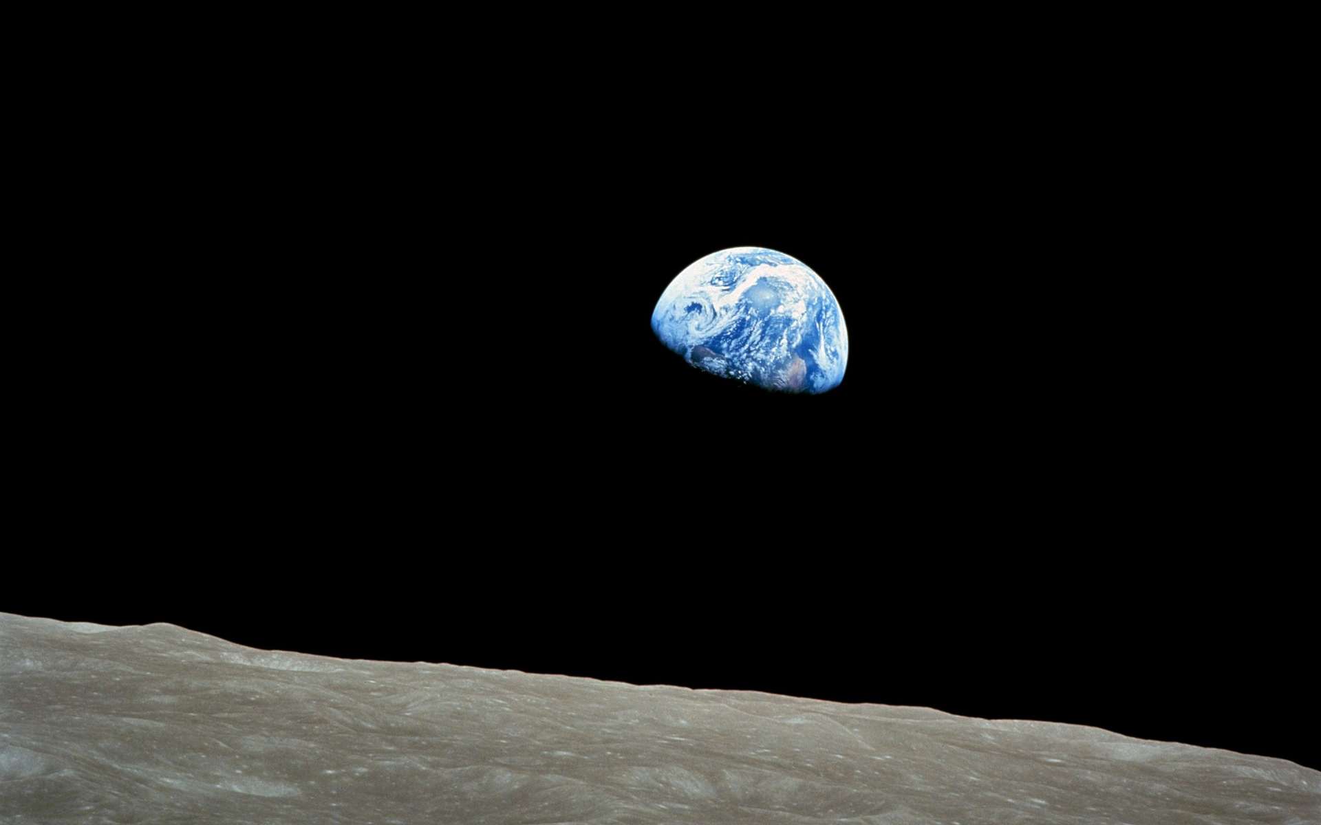 La Terre vue de la Lune par les astronautes d'Apollo 8. © Nasa