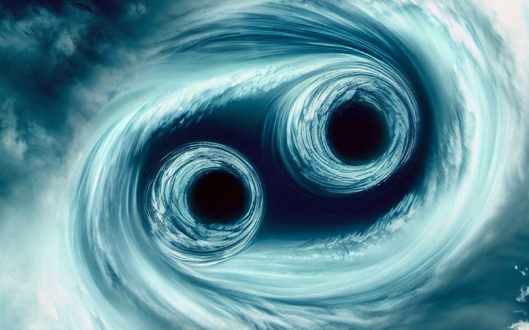 Extraordinary weather phenomenon: hurricanes with two eyes