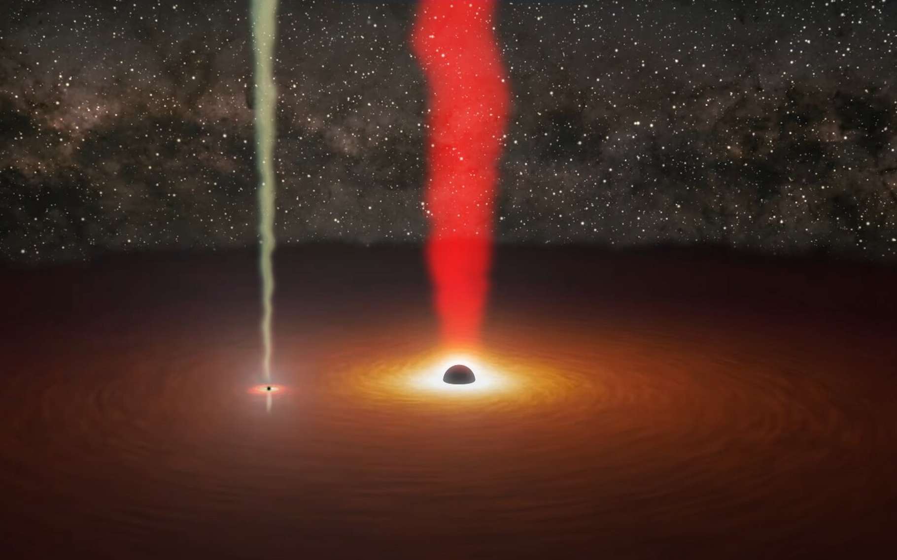 Un télescope de la Nasa a débusqué un trou noir caché par un autre