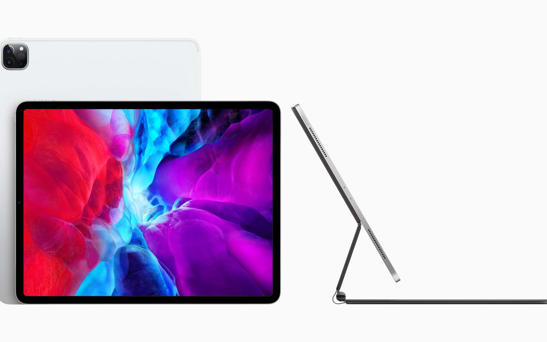 Chez Apple, l’arrivée d’un clavier équipé d’un trackpad pour l’iPad Pro vient brouiller la frontière entre l’univers des tablettes et celui des ordinateurs. © Apple