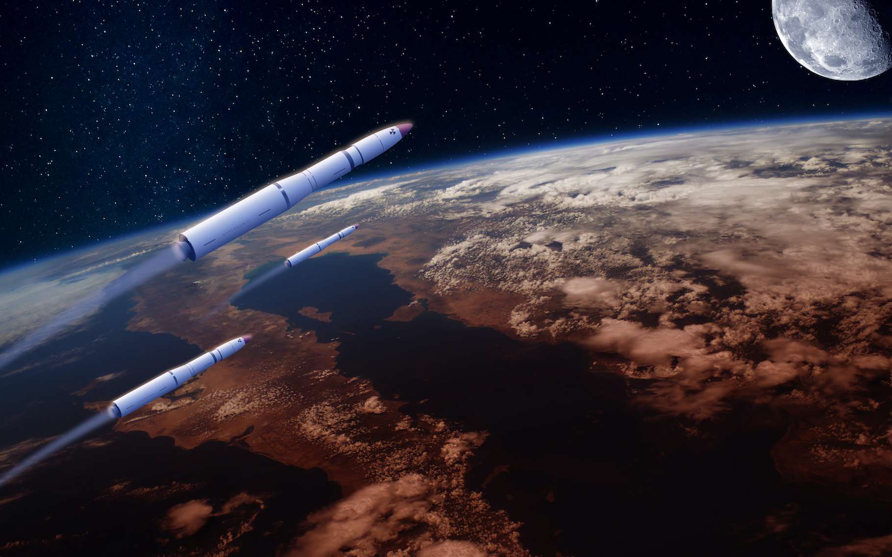 Un missile hypersonique est un missile qui se déplace à plus de cinq fois la vitesse du son. © Maxal Tamor, Adobe Stock