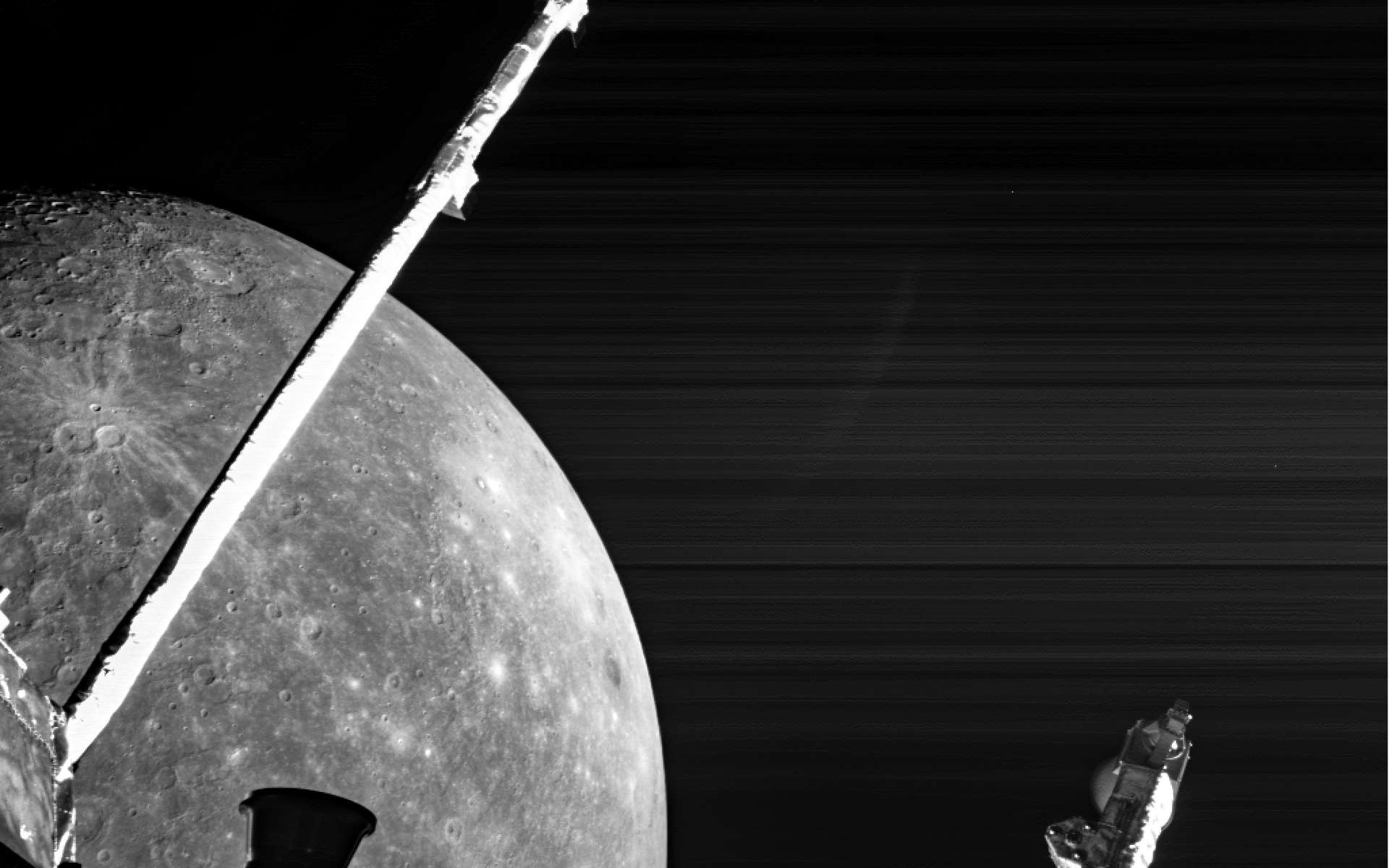 Mercure photographiée par la sonde BepiColombo lors de son deuxième survol, le 23 juin 2022. © ESA, BepiColombo, MTM, CC by-sa 3.0 IGO