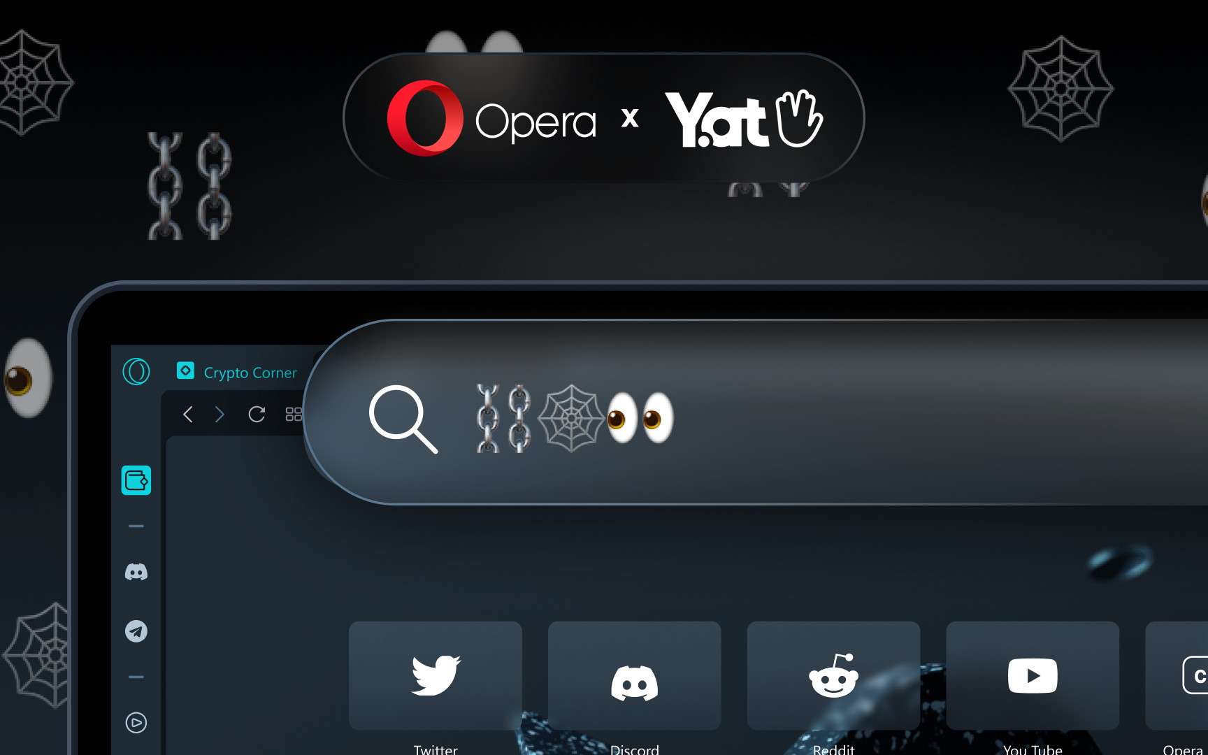 Opera permet désormais de saisir des adresses uniquement composées d’emojis. © Opera