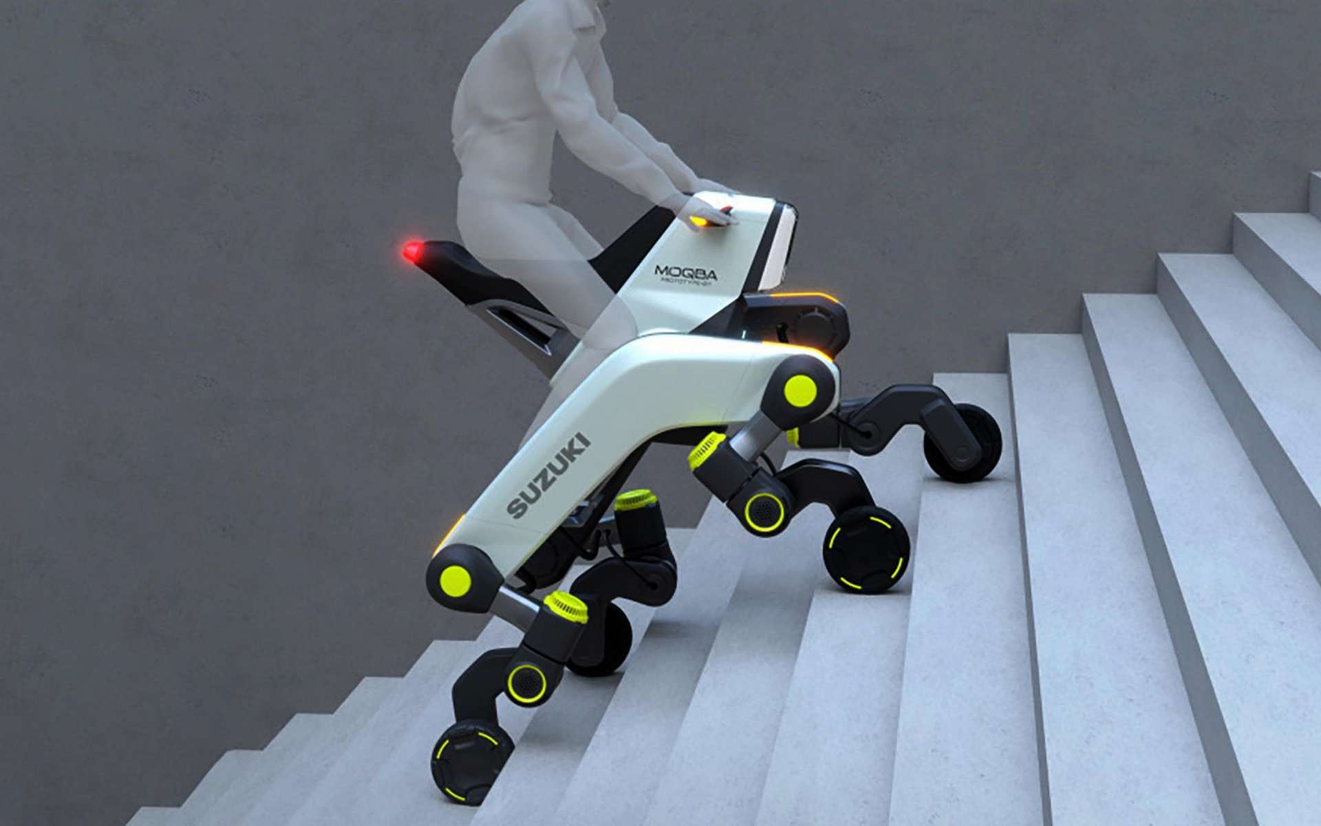 Suzuki repousse les frontières avec un quad hybride sur 4 « jambes » capable de monter les escaliers