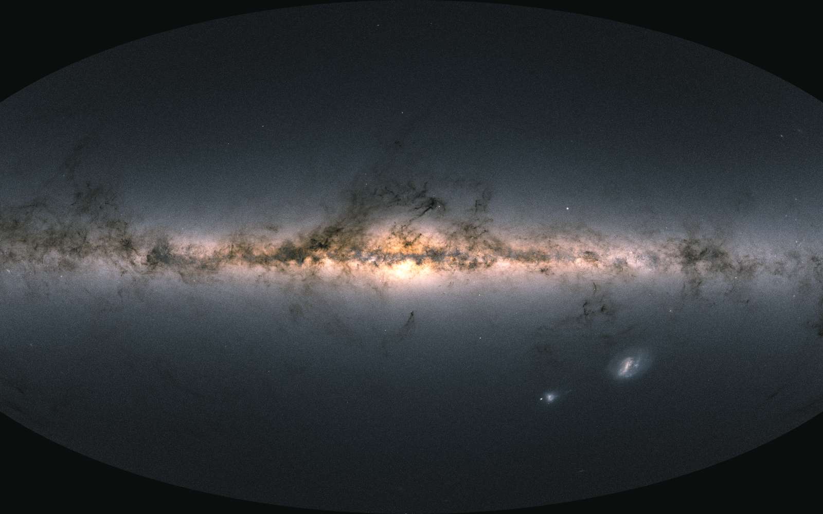 Image composite de la totalité du ciel terrestre comprenant les données de quelque 1,8 milliard d'étoiles de la Voie lactée. Observation réalisées par le satellite Gaia et dévoilées fin 2020 dans le cadre du Gaia EDR3. © ESA, Gaia, DPAC, CC BY-SA 3.0 IGO