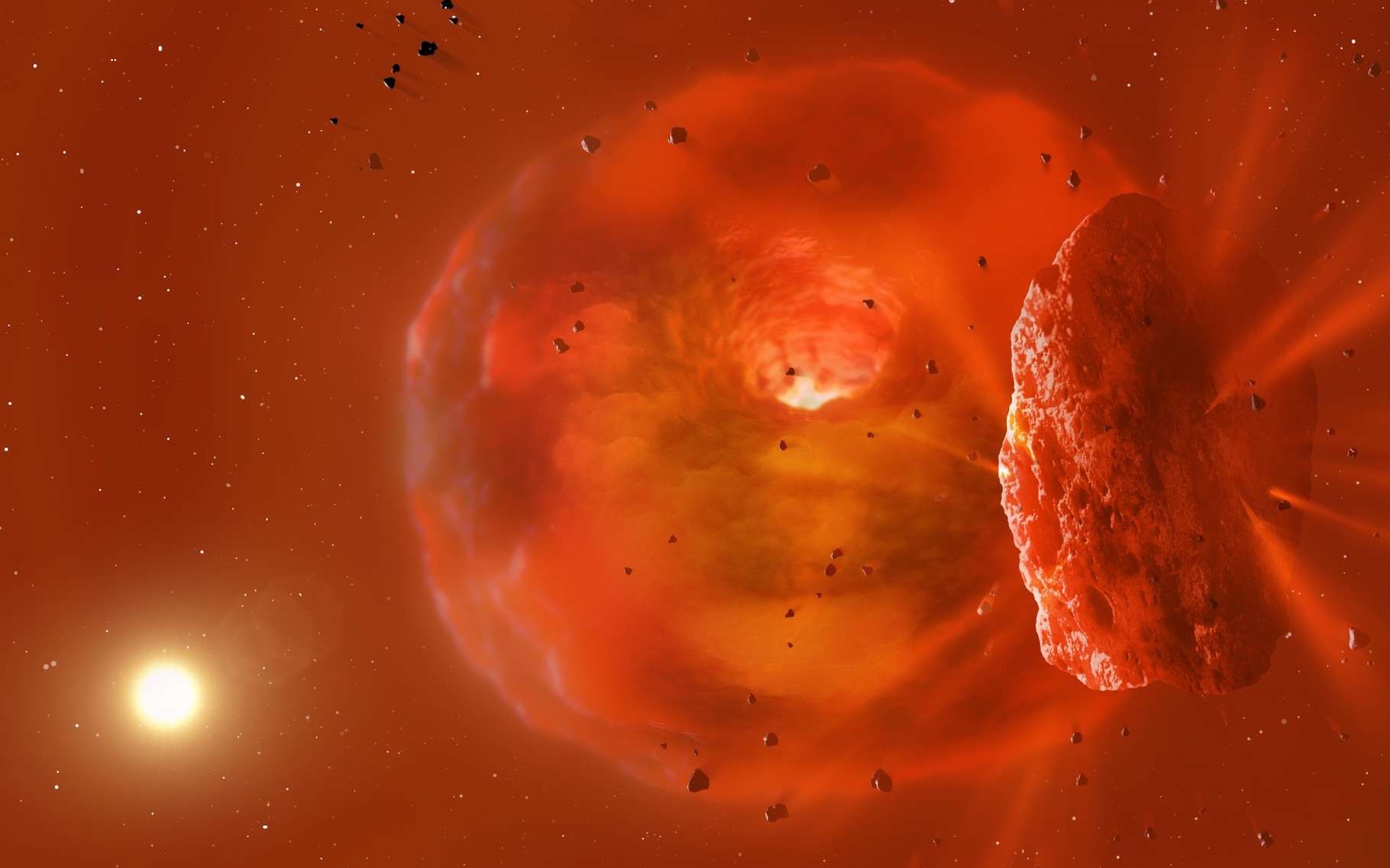 Des astronomes ont observé la collision frontale de deux planètes et ce qu'il en reste