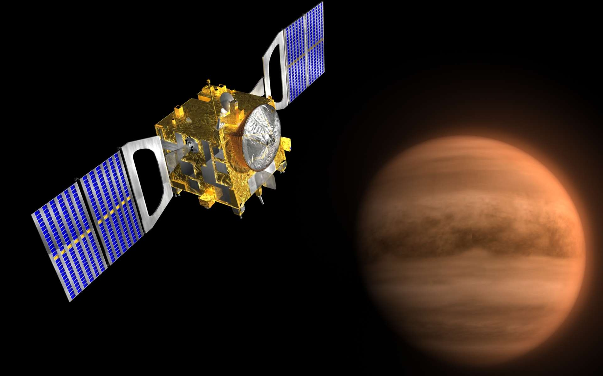 Vue d'artiste de la sonde Venus Express. © ESA