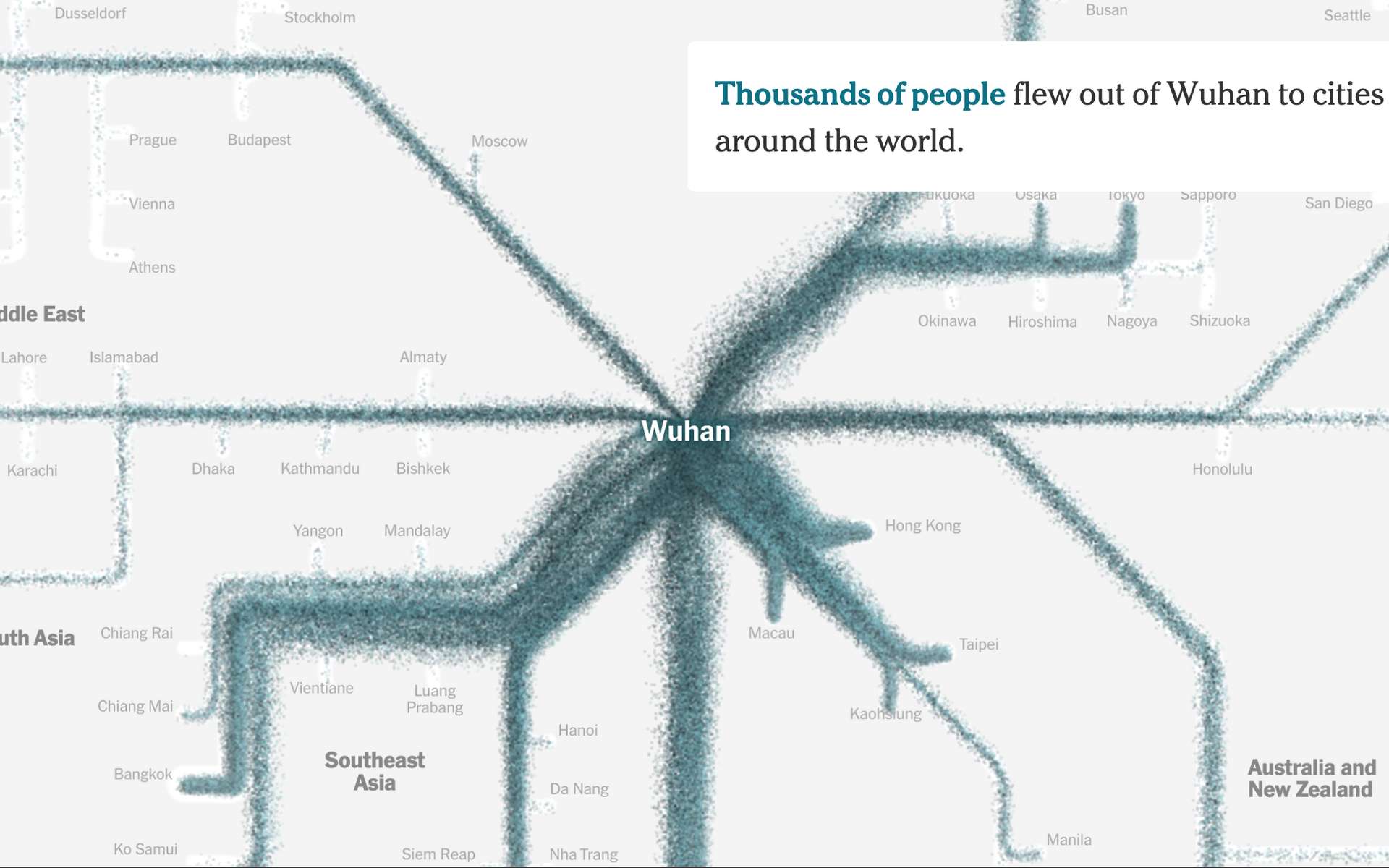 Impressionnante carte interactive de l'expansion du coronavirus dans le monde
