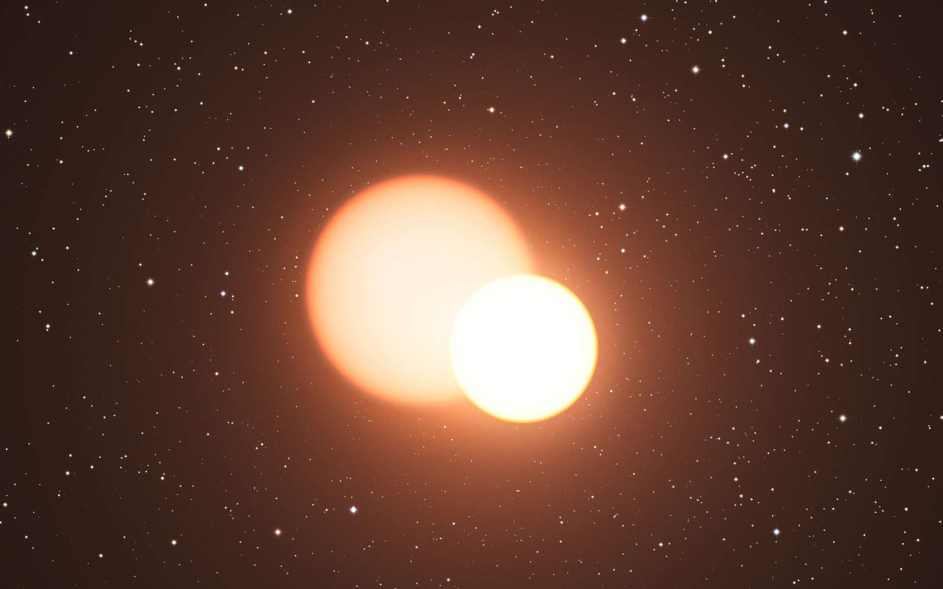 Vue d'artiste d'un système binaire d'étoiles © ESO/L. Calçada