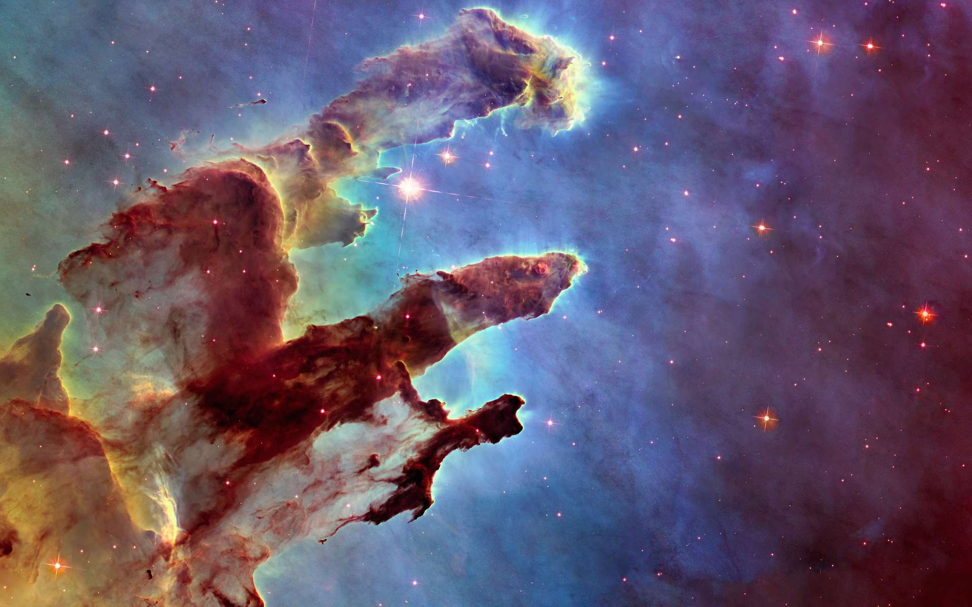La nébuleuse de l'Aigle (M 16), ou les Piliers de la création, vue par Hubble. © Alexandr Yurtchenko, Adobe Stock