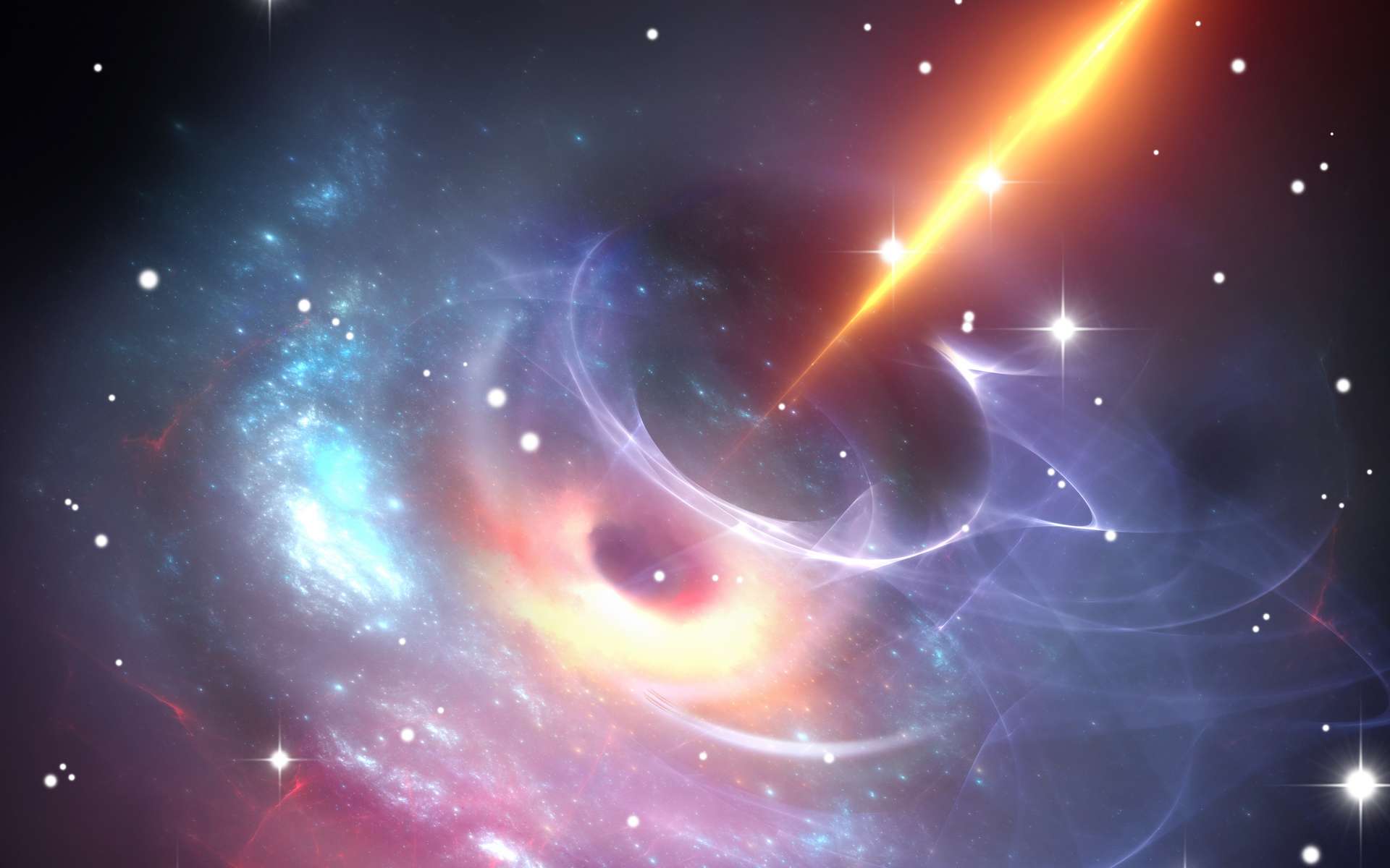 Un puissant blazar émet des confins de l'univers