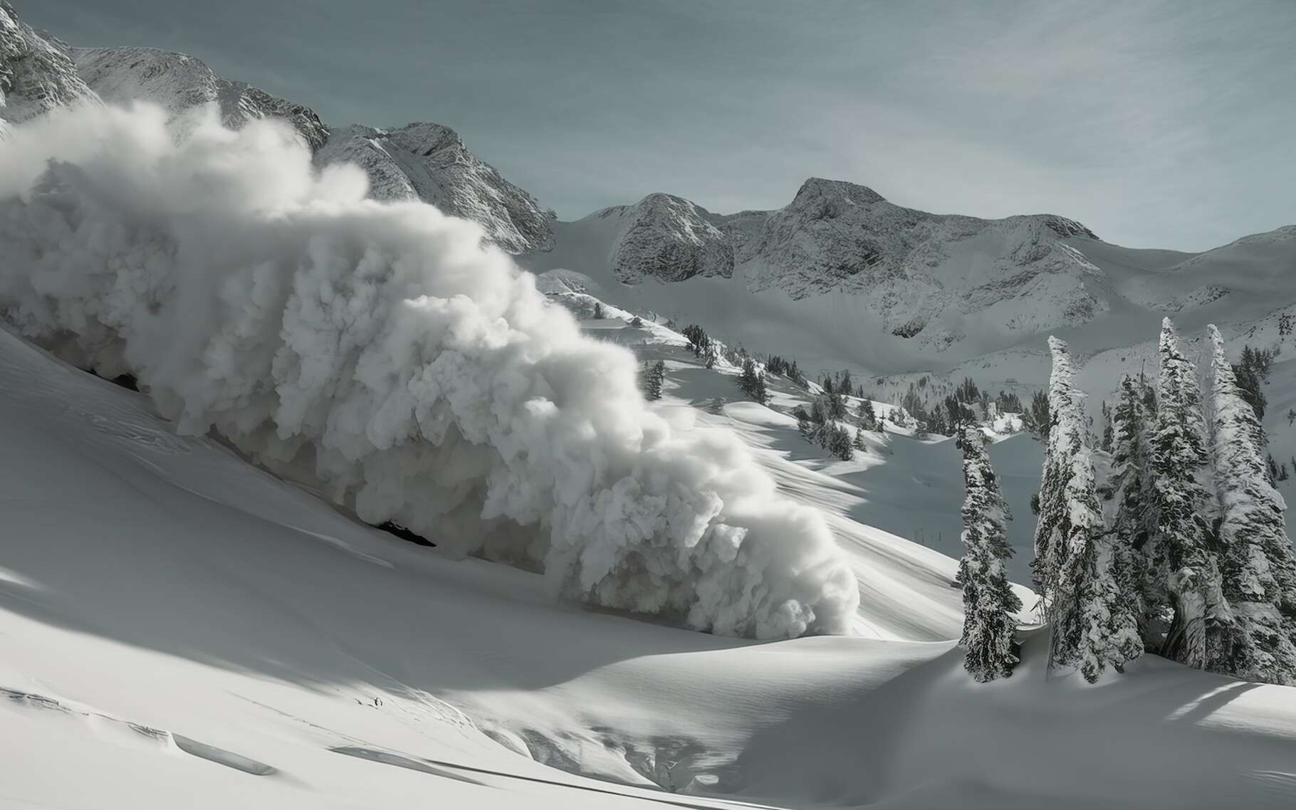 Une lumière bleue énigmatique surgit au coeur d'une avalanche : une scène incroyable photographiée en Chine