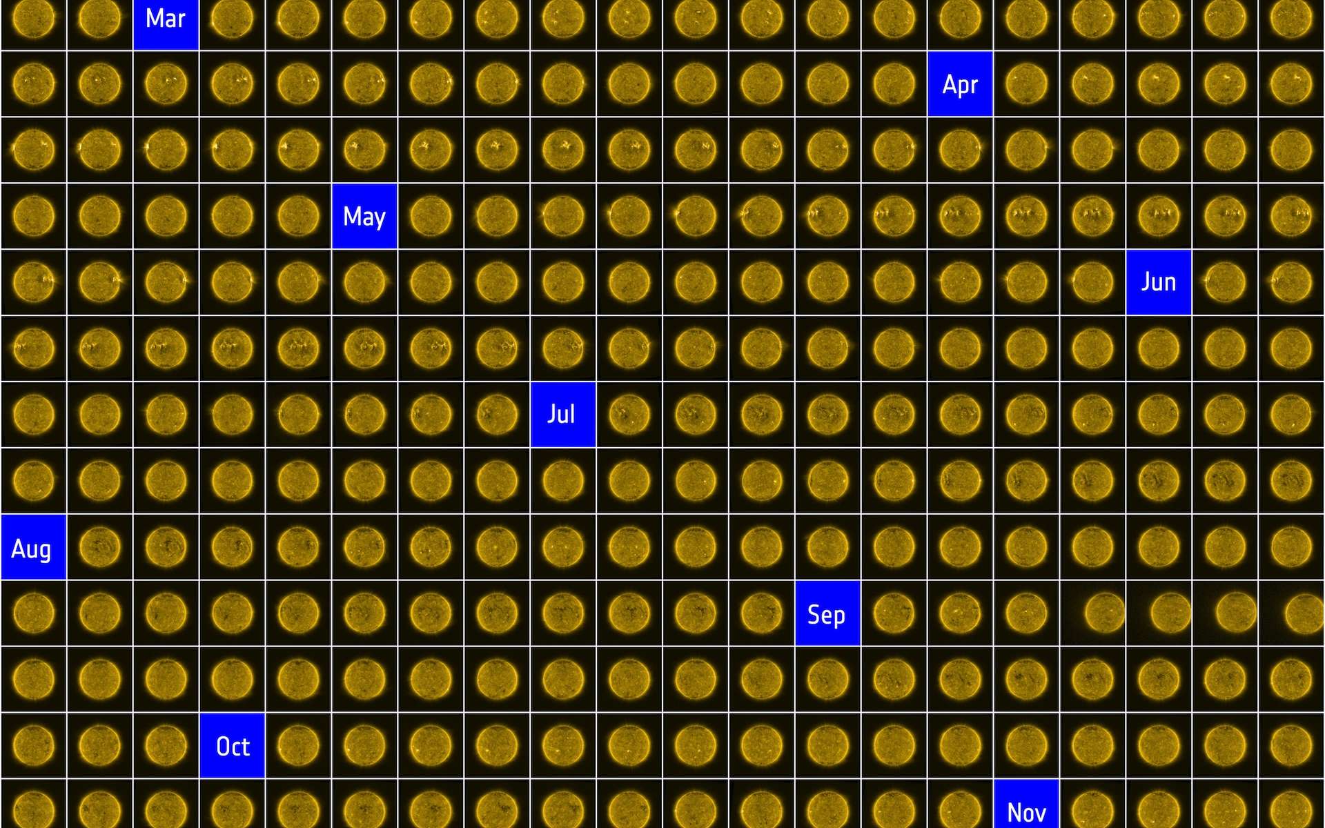 Regardez un an d'activité du Soleil en images