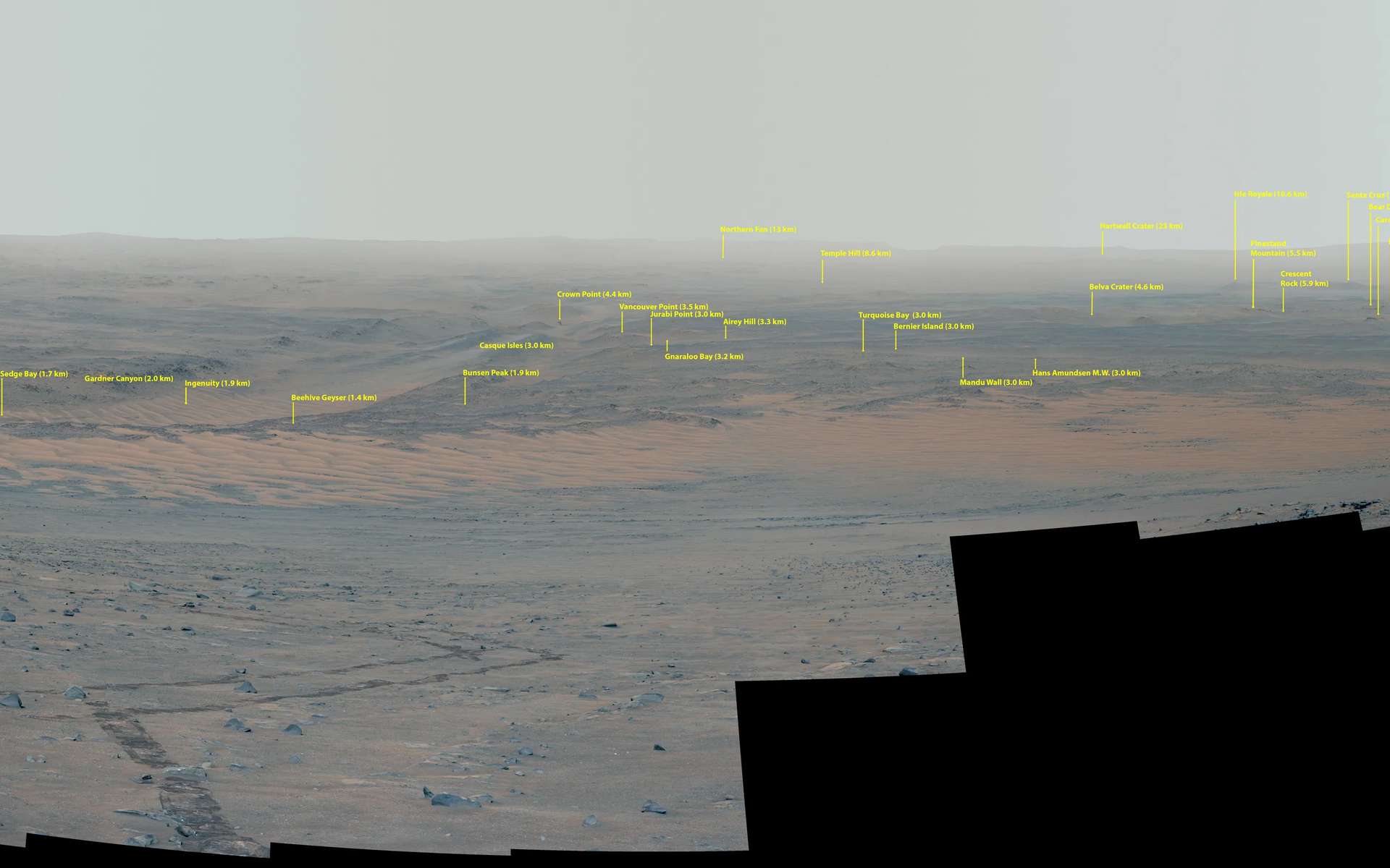 Somptueux panorama martien pris par le rover Perseverance