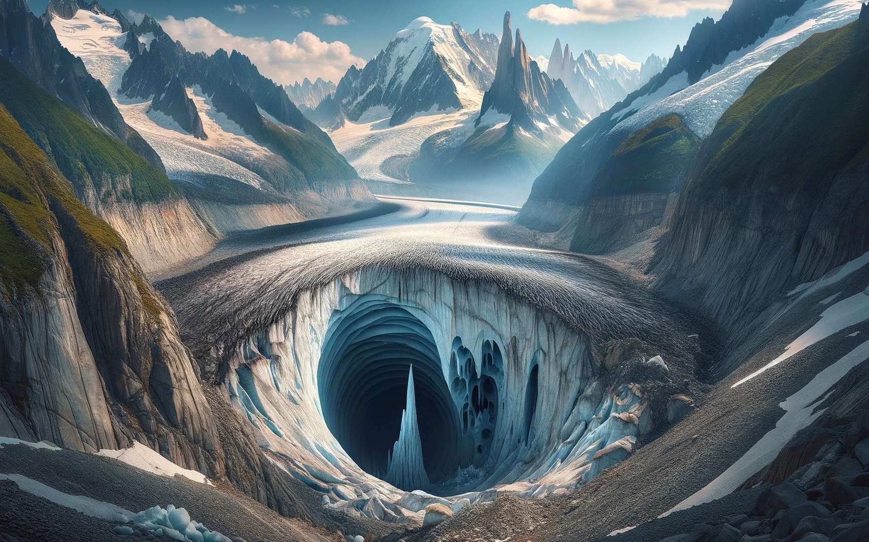 Une mystérieuse grotte est apparue dans le glacier des Bossons sans que personne ne sache pourquoi