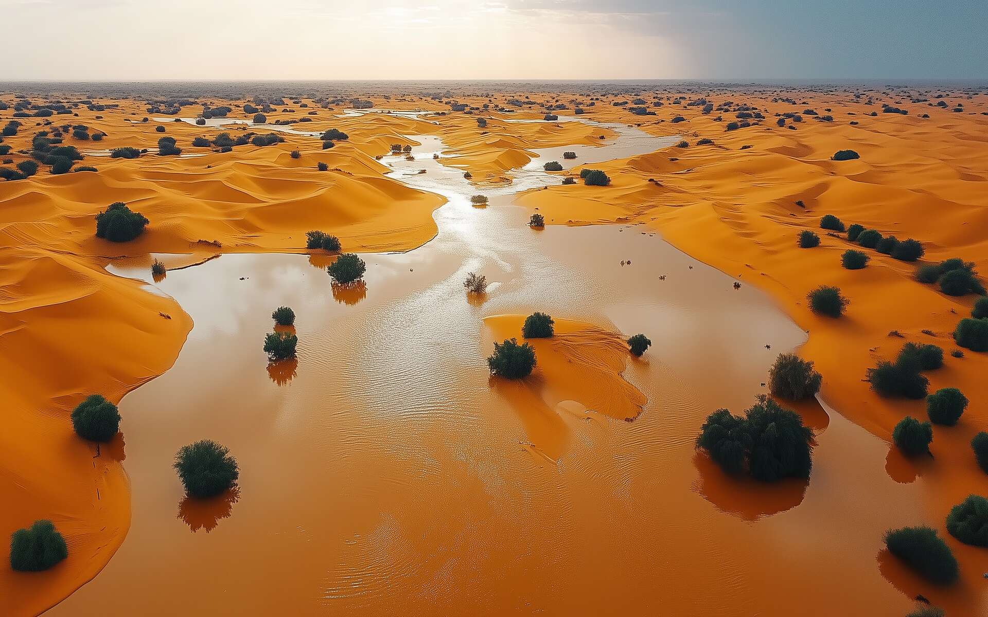 Le Sahara comme vous ne l'avez jamais vu : des lacs sont apparus après des pluies diluviennes historiques !