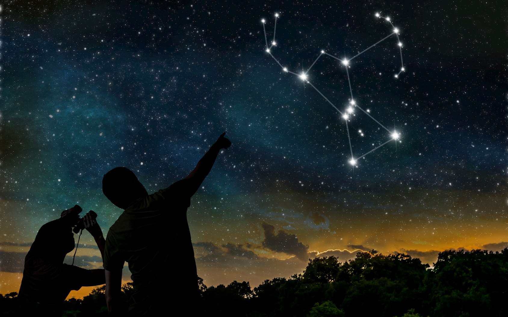 La constellation d’Orion illustrée dans le ciel. © vchalup, fotolia