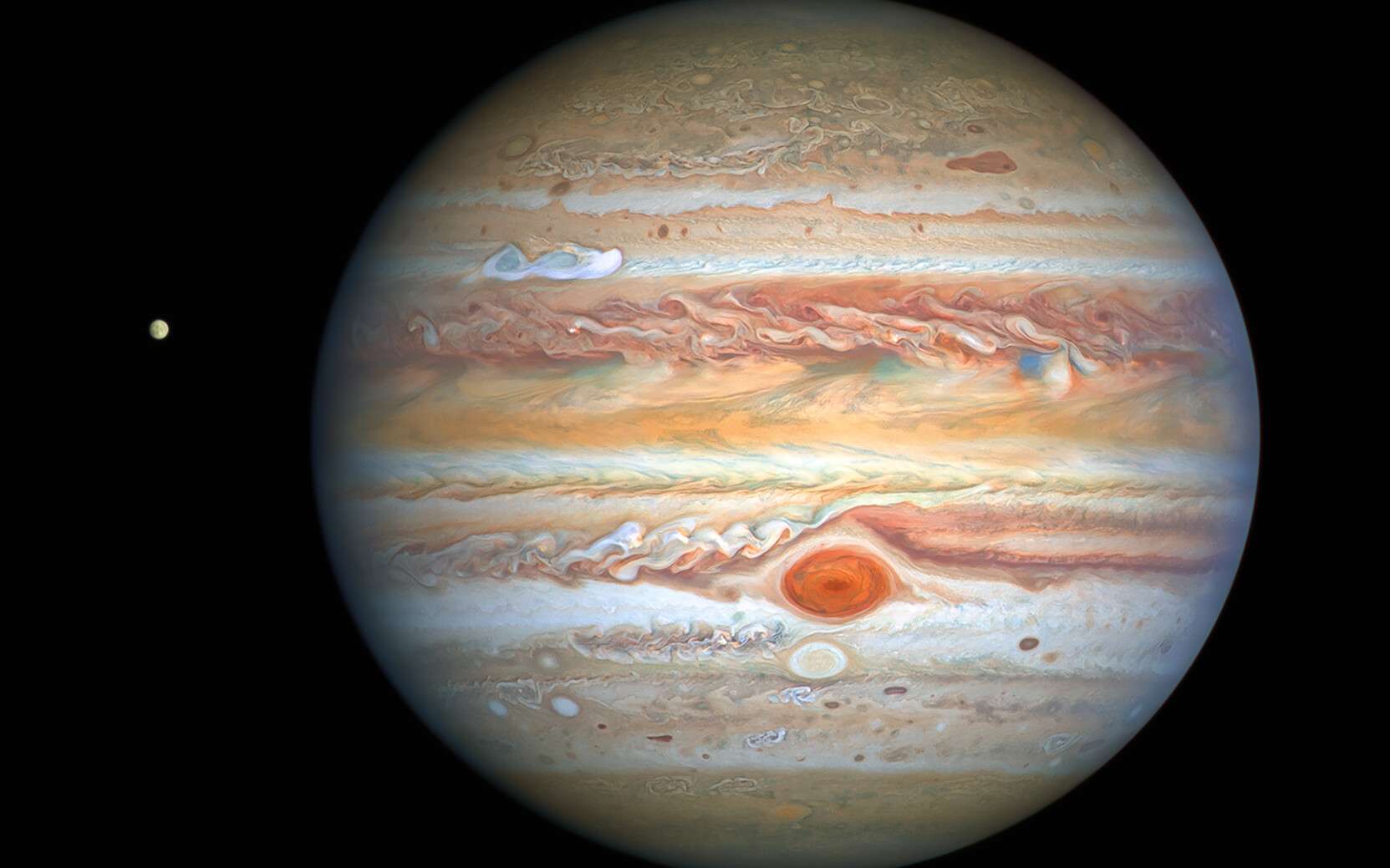 Jupiter et Europe photographiés par Hubble en août 2020. © Nasa, ESA, Hubble