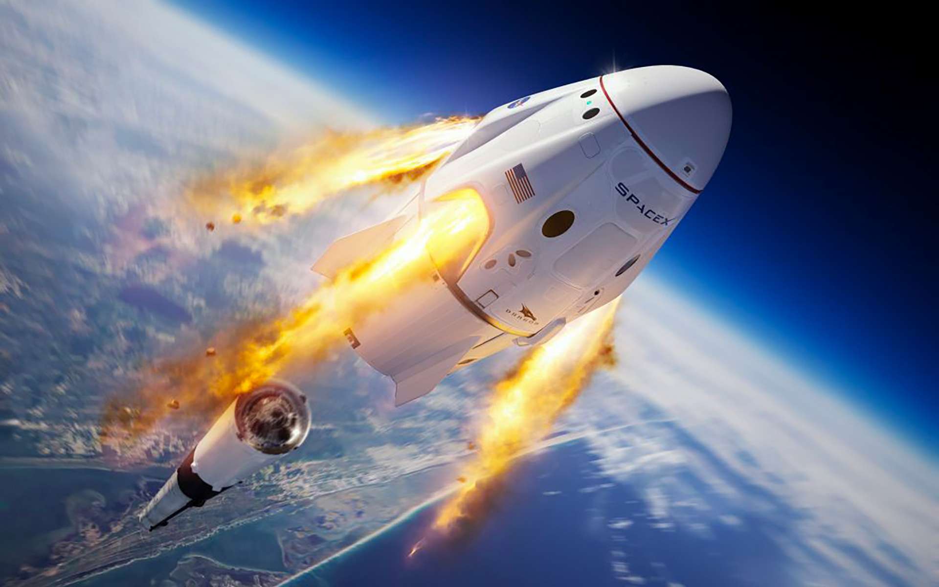 SpaceX : succès du test en vol du système d'abandon de lancement de la capsule Crew Dragon