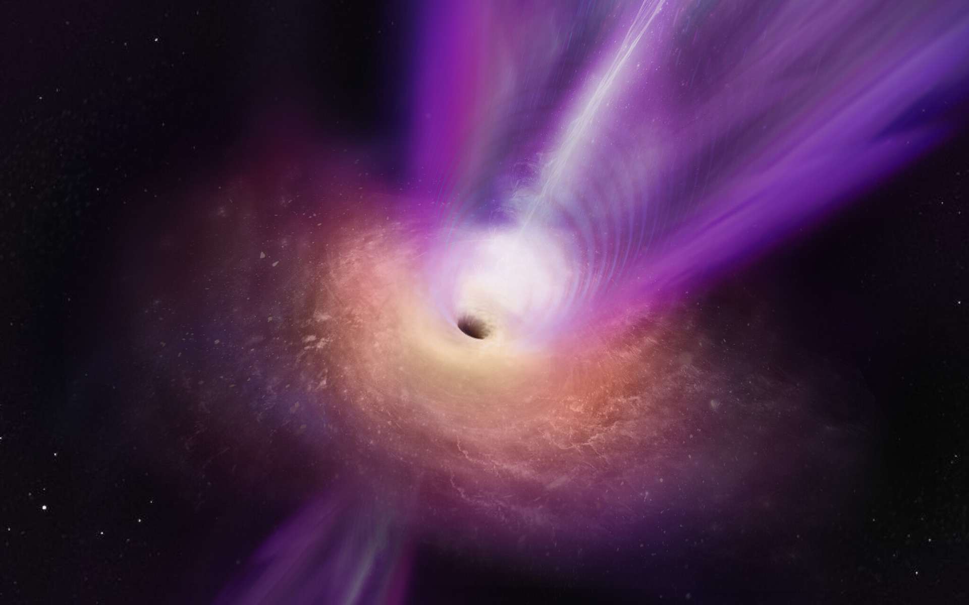 Première image directe d'un jet produit par le trou noir géant au centre de la galaxie M87