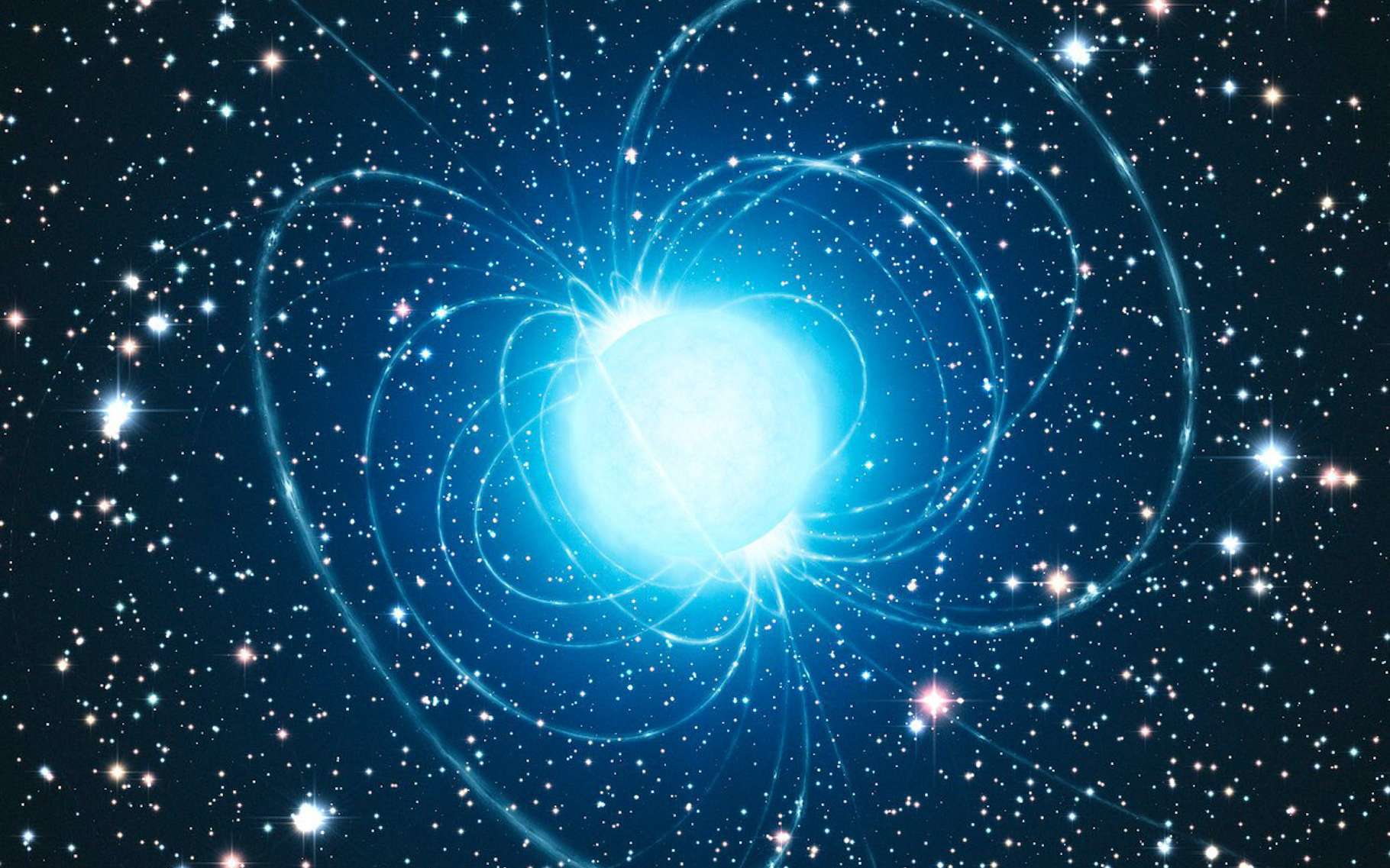 Des astronomes de l’observatoire d’Armagh (Irlande du Nord) et de l’université de Western Ontario (Canada) suggèrent que les naines blanches pourraient voir un champ magnétique apparaître autour d’elles durant leur phase de refroidissement. © L. Calcada, ESO
