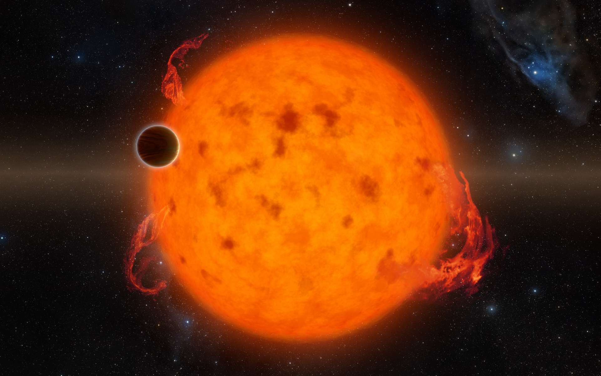 Vue d'artiste d'une exoplanète orbitant proche de son étoile. © Nasa / JPL-Caltech
