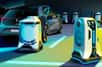 ici,&nbsp;des robots autonomes qui, Selon le constructeur automobile Volkswagen, pourront transformer n'importe quel parking en station de recharge pour véhicule électrique. © Volkswagen