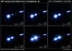 M87 est l’une des galaxies les plus massives que l’on connaisse. En son centre, un trou noir, dont la masse dépasse le milliard de masses solaires, émet un puissant jet de matière, un phénomène suivi depuis des années en ultraviolet et en X par Hubble et Chandra. Mystérieusement, une série de spectaculaires flashes UV se produisent dans ce jet à 214 années-lumière du cœur de M87. Une vidéo, réalisée à partir d'images prises durant plusieurs années, le montre spectaculairement.