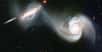 Arp 87, une paire de galaxies en train de fusionner découverte dans les années 1970 par l’astronome Halton Arp, vient de révéler de nouveaux détails grâce au télescope spatial Hubble.