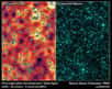 Les nouvelles observations du télescope spatial Spitzer de la NASA suggèrent fortement que la lumière infrarouge détectée dans une étude antérieure provienne directement des tout premiers objets de l'univers. Les données les plus récentes indiquent que ce rayonnement révèle la présence, à travers le ciel entier, d'objets monstrueux situés à plus de 13 milliards d'années-lumière.