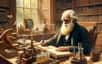 La bibliothèque de Darwin comprenait un total d'environ 13 000 volumes traitant de nombreux sujets différents. © C.A pour Futura avec Bing Image Creator