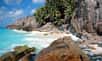 Plage de l’anse Macquereau, sur l’île de Frégate, aux Seychelles