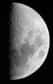 Le premier quartier de Lune au télescope révèle les fausses mers et les cratères de notre satellite. © J.-B Feldmann