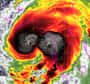 Le double sommet de l'ouragan Debby en arrivant sur les côtes de Floride. © TRGTornado 