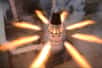 Le test spectaculaire du moteur contrôlant l'attitude du LAS sur la capsule Orion. © Nasa, Northrop Grumman